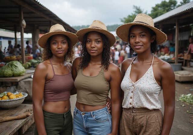 Een groep vrouwen staat samen in een drukke markt. Een groep vrouwen staat samen in een drukke markt op zoek naar Surinaamse vrouwen sexcontact