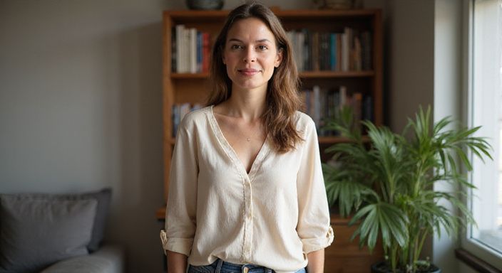 verschil cougar milf: Een vrouw in een warme, huiselijke omgeving met een vriendelijke uitstraling.