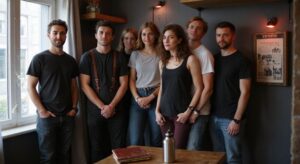 Een groep van zes mensen tijdens een kink community meetup